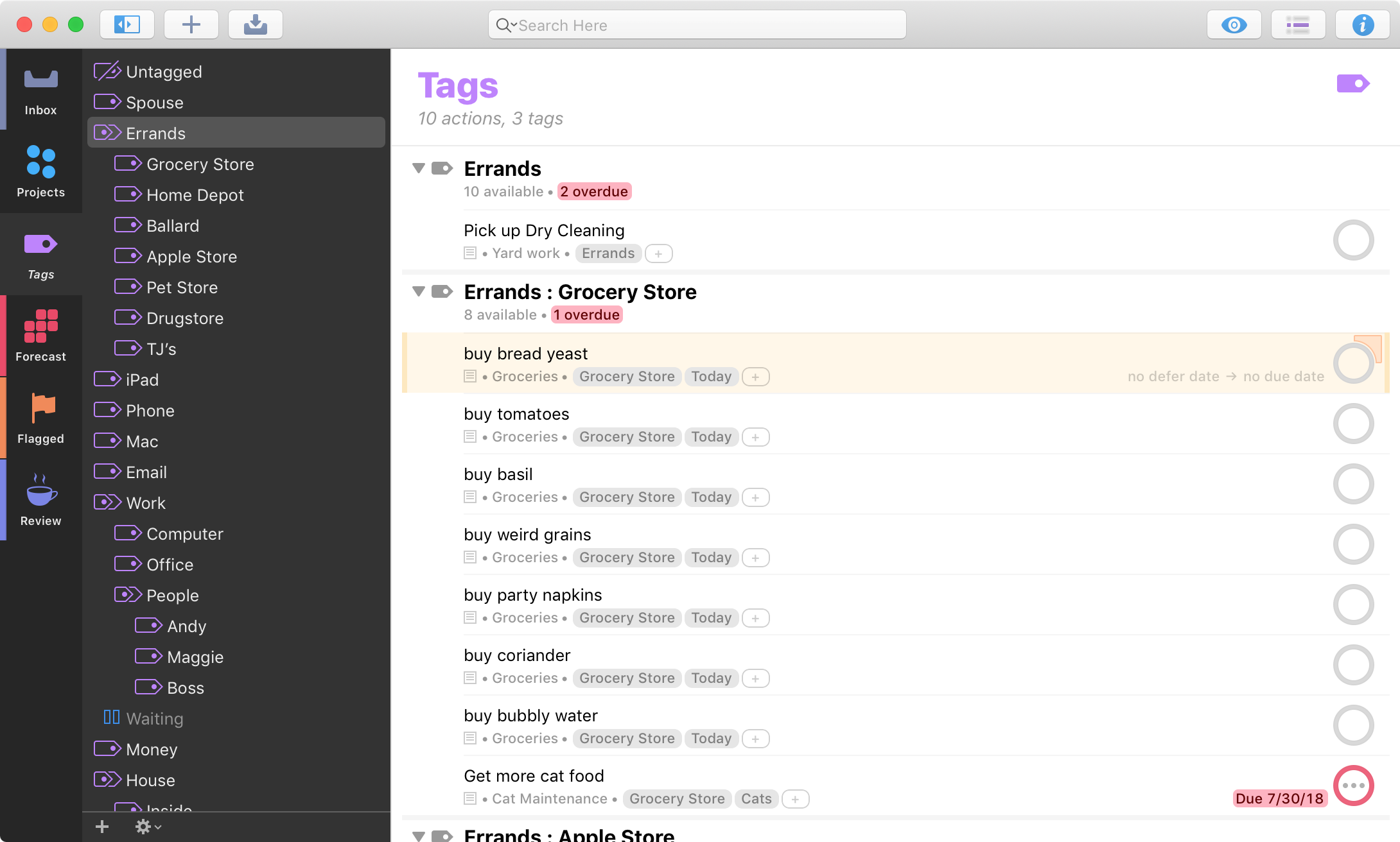 something like omnifocus for mac