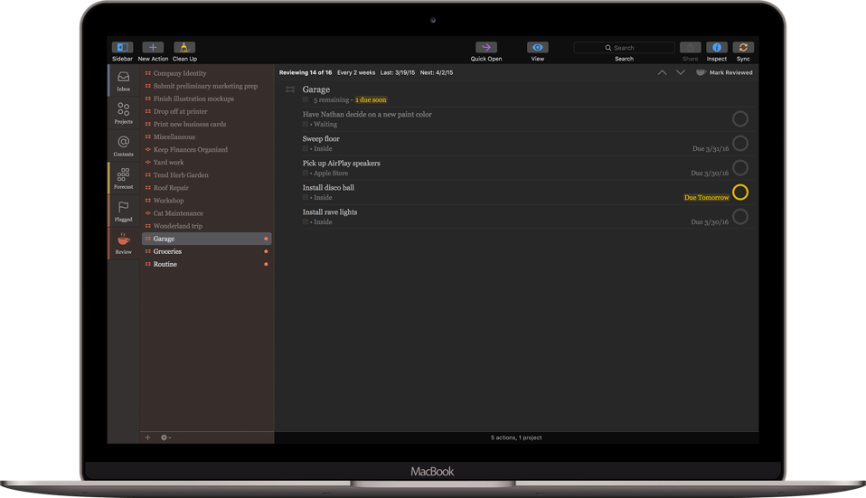 omnifocus project omnifocus project