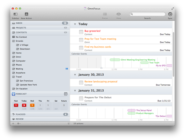 OmniFocus 2 Forecast screenshot