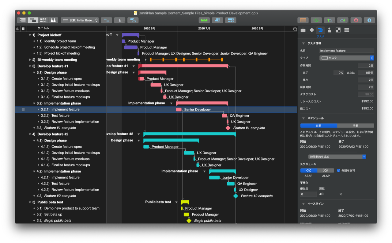 OmniPlan 4.1 Localized Gantt View