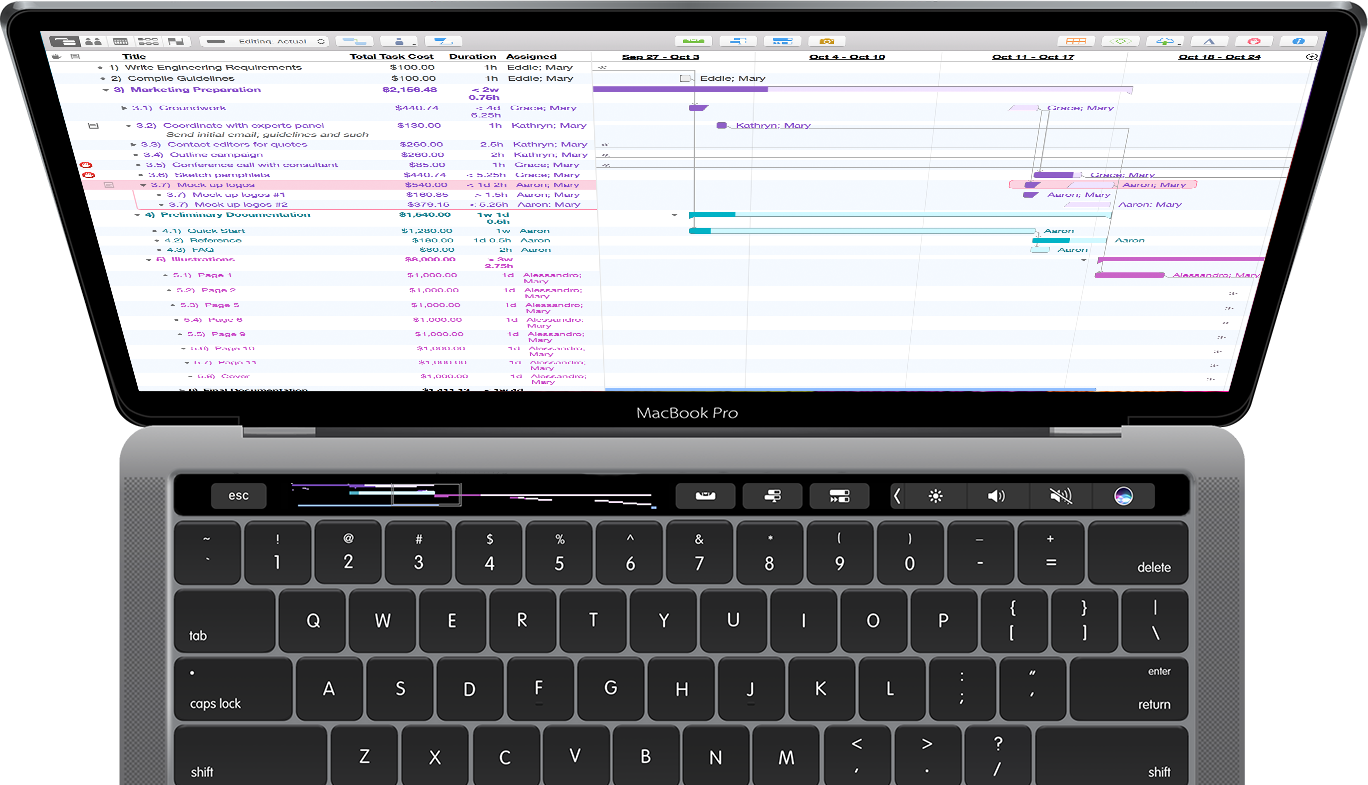 OmniPlan and Touch Bar