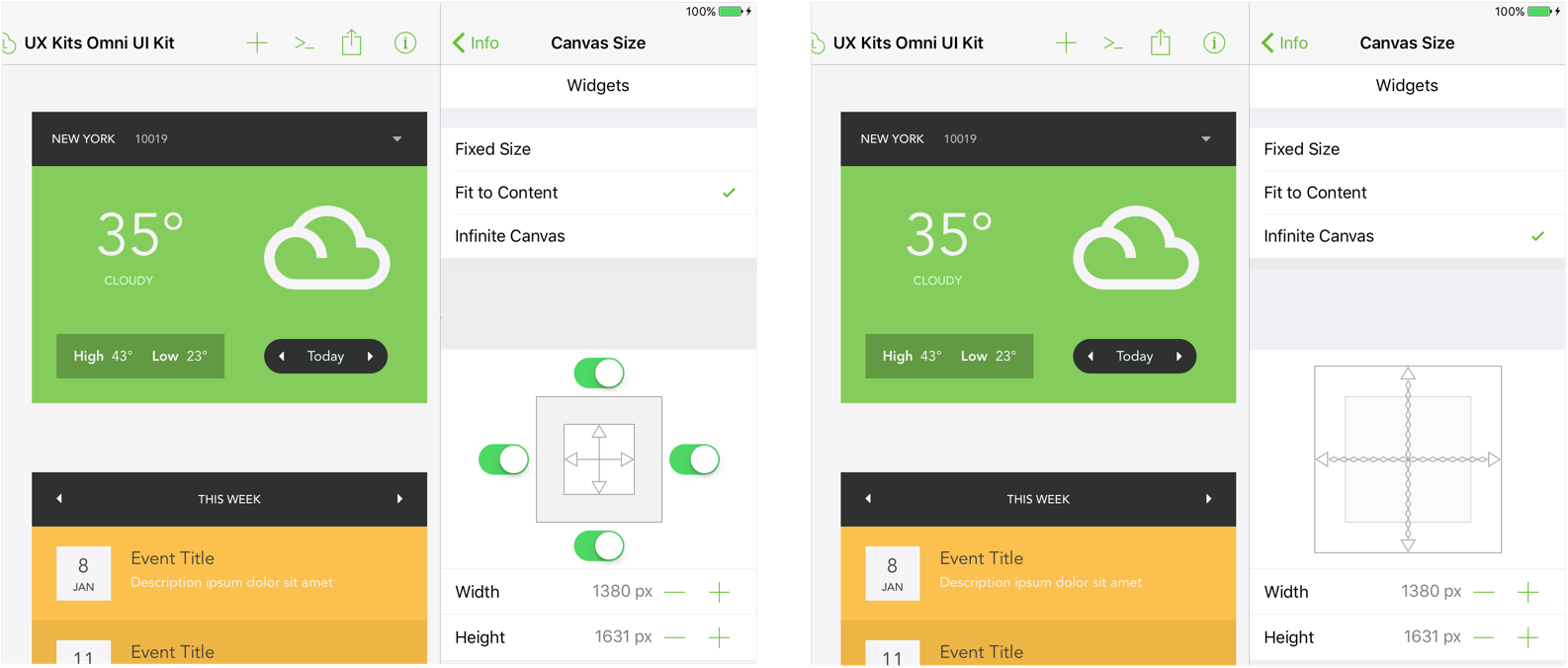 Infinite and Fit-to-Canvas Modes