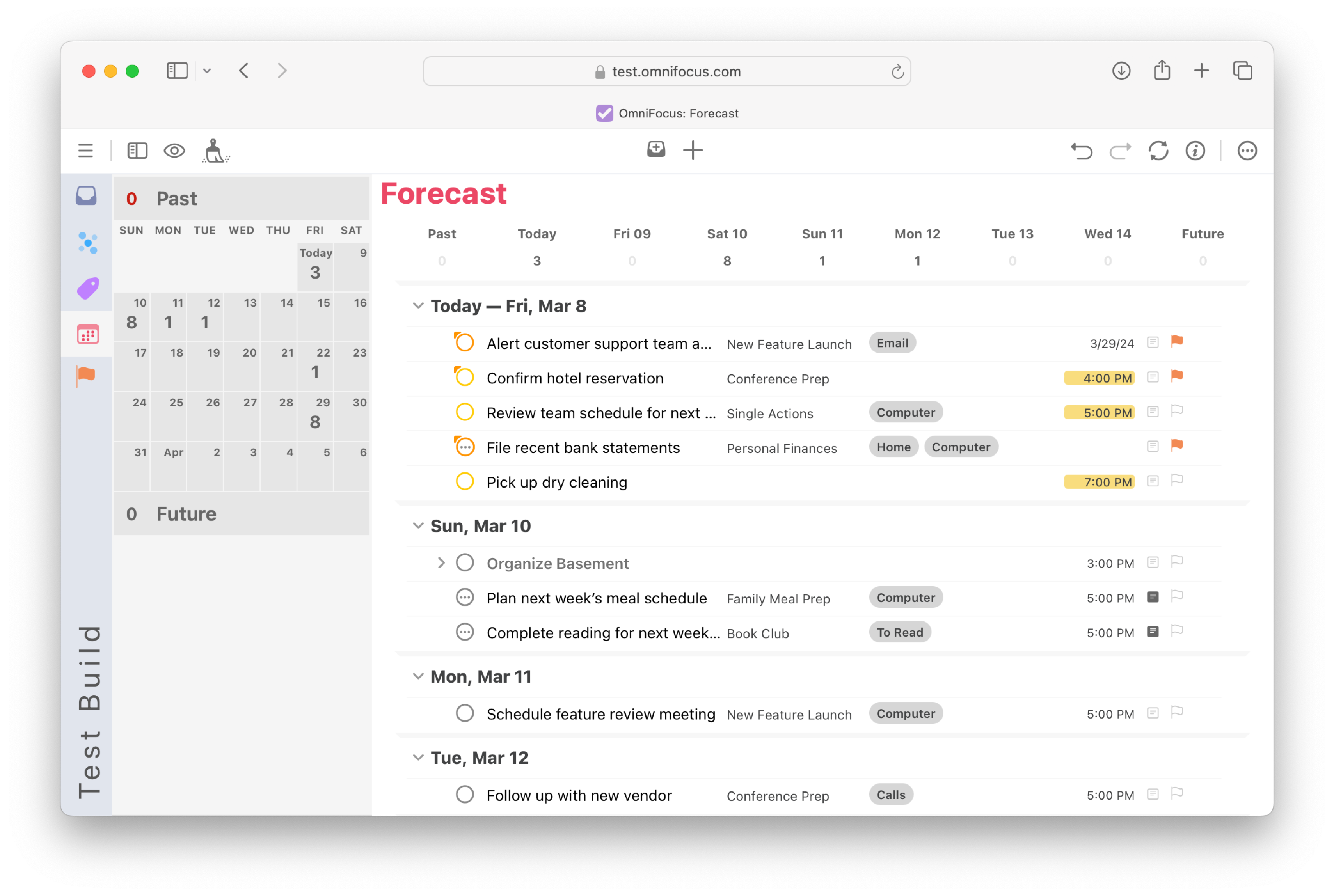 OmniFocus for the Web Screenshot 