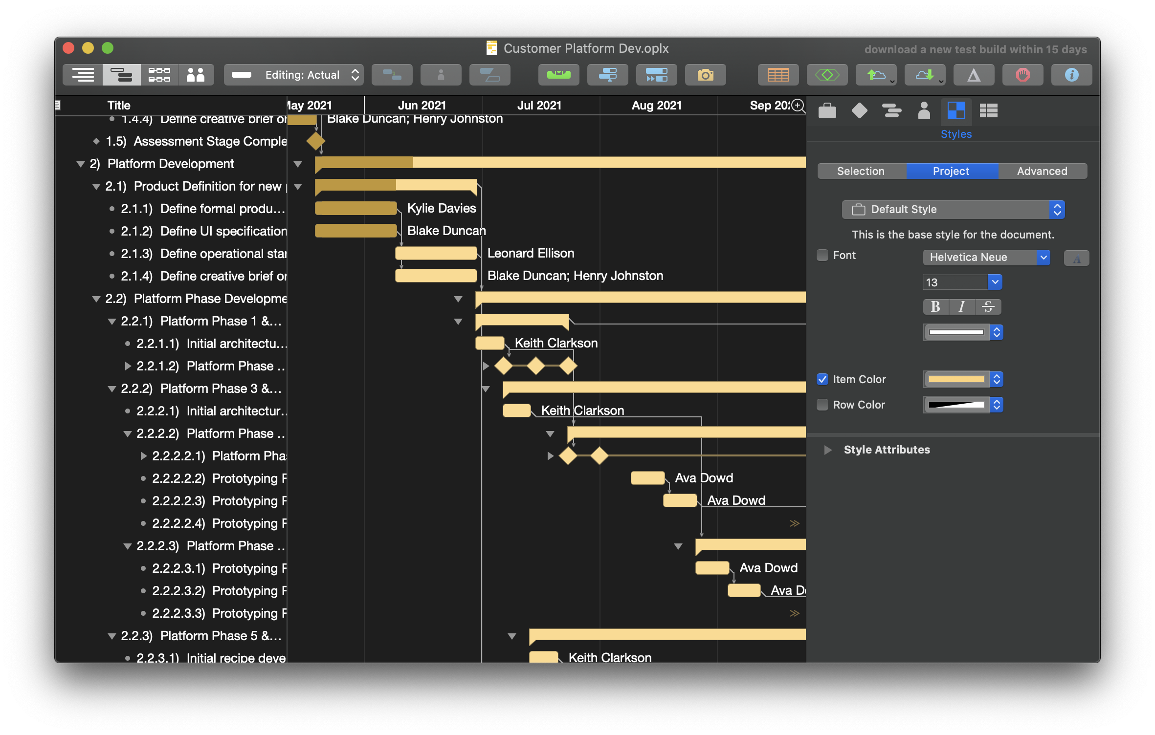 omniplan scheduling