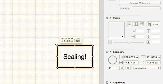 Scaling font or stroke when resizing is really easy.