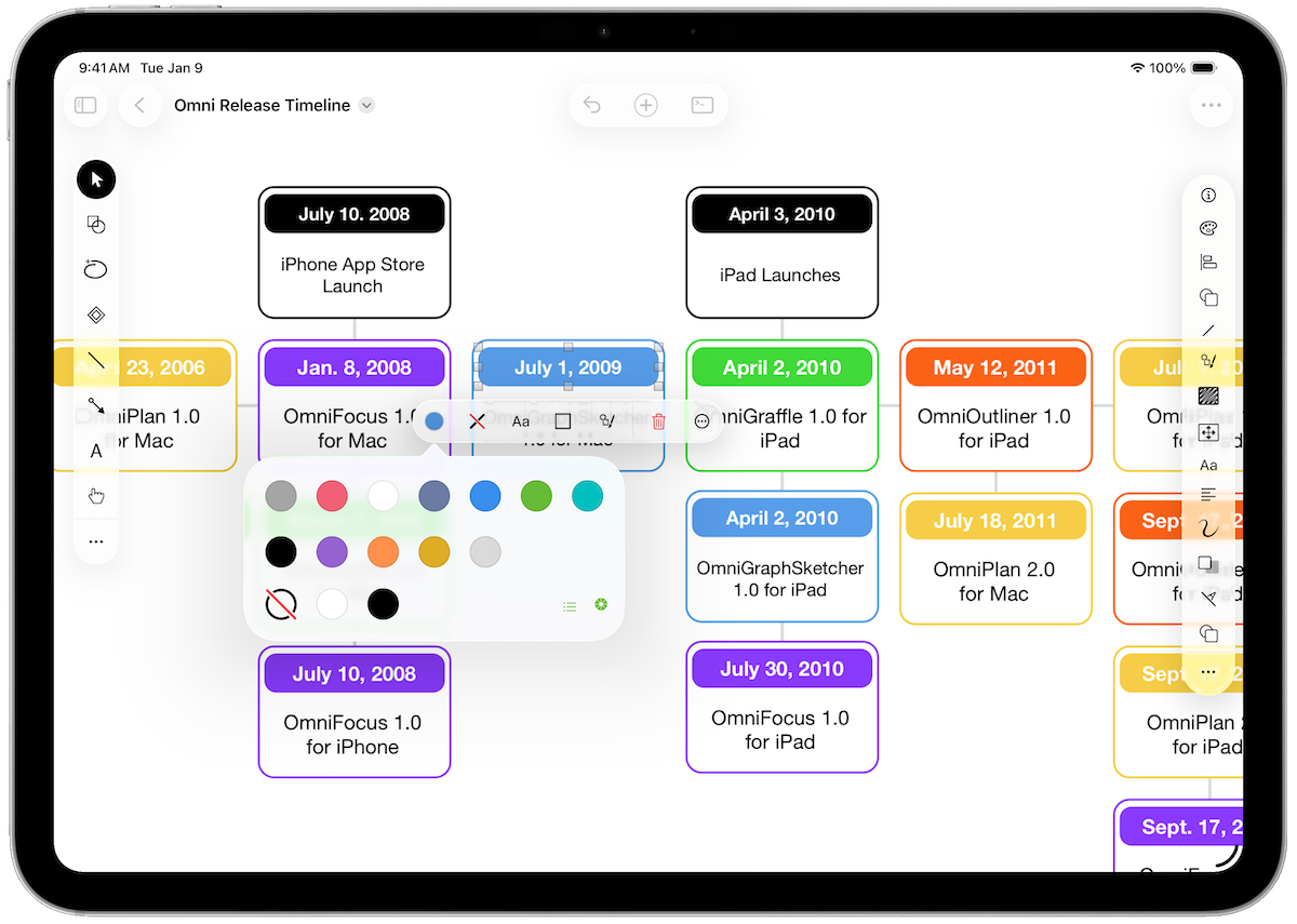 Screenshot of OmniGraffle 8 testflight